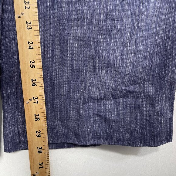 Athleta Womens Cabo Linen Textured Wide Leg Pants Blue Loose Fit Pockets Size 8 - Picture 11 of 12